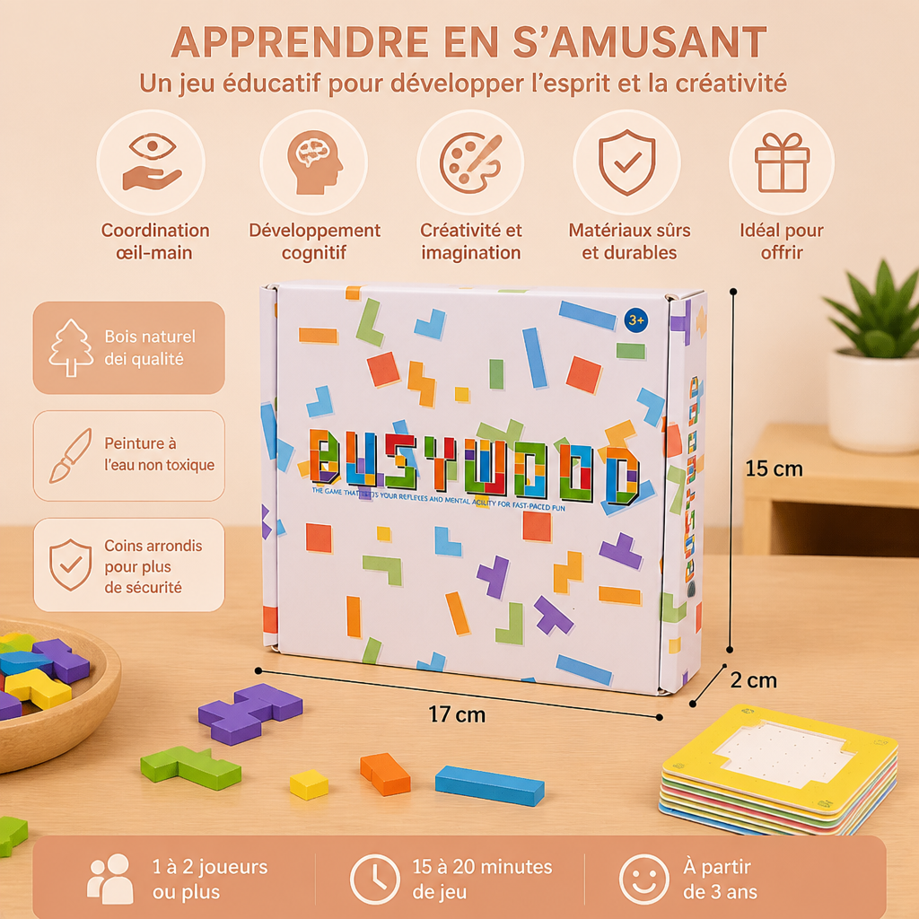 Jeu Familial : Puzzle En Bois D’Association De Formes