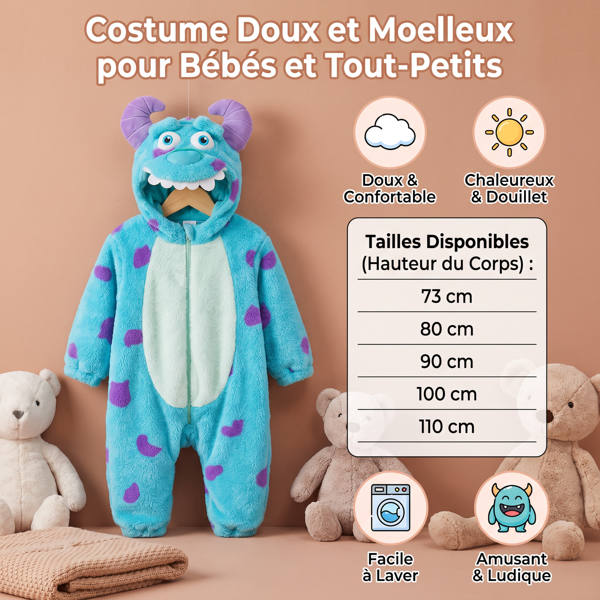 Costume Doux et Moelleux pour Bébés et Tout-Petits