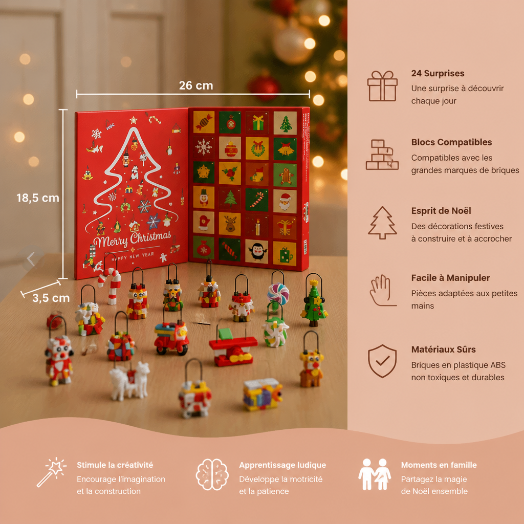Calendrier De L'Avent Avec Blocs Pour Décorations De Noël