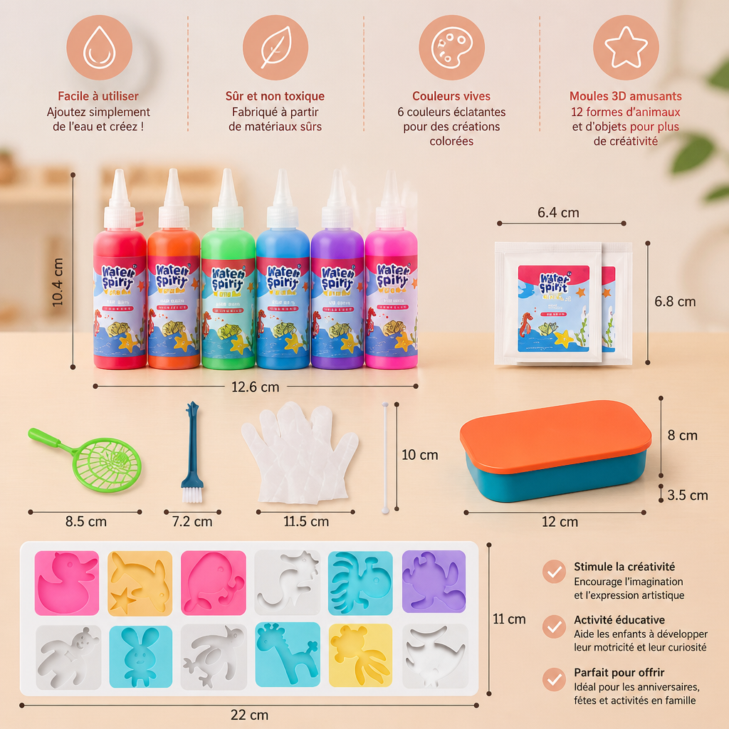 Kit DIY de gelée d’eau avec gels et moules