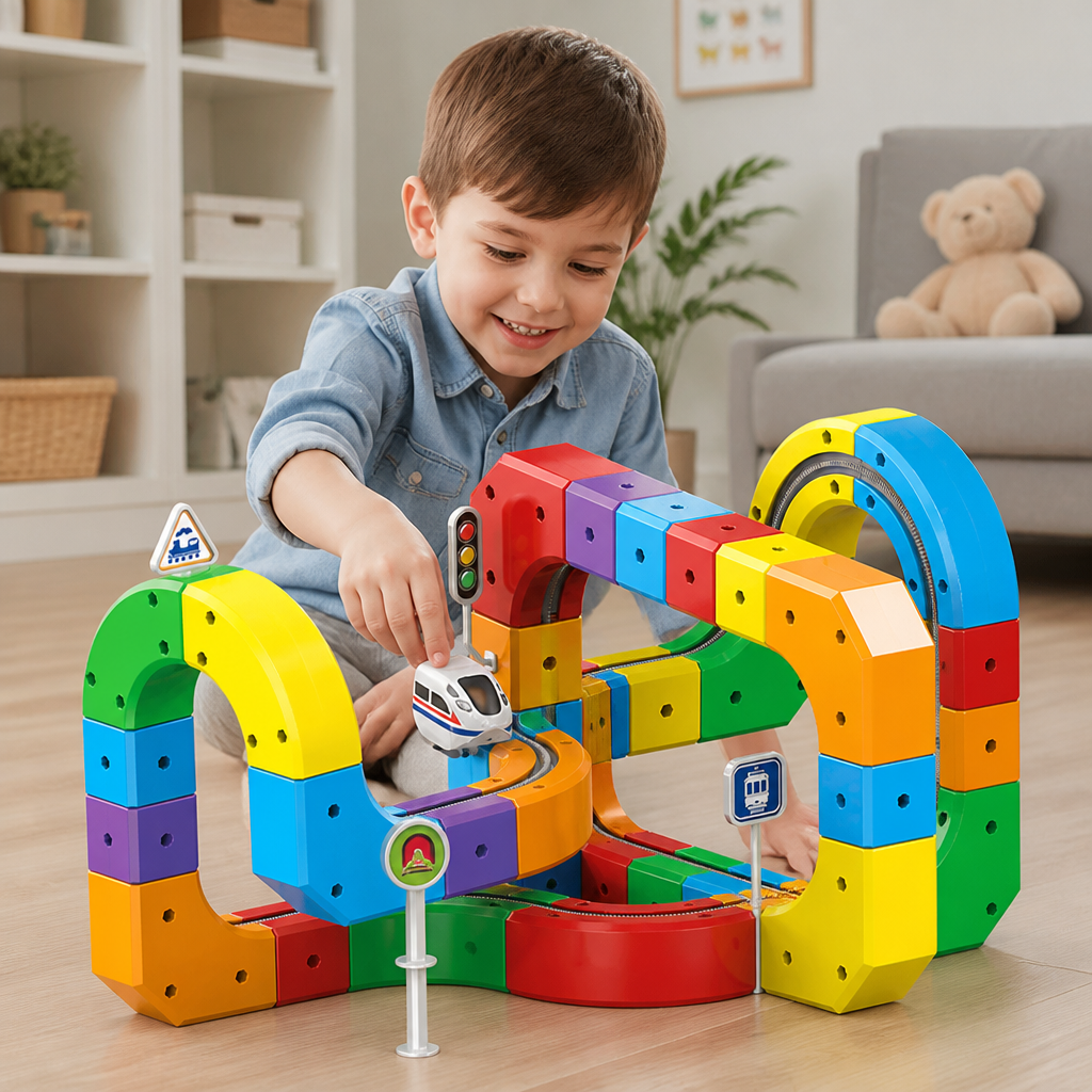 Jouet Pour Enfants Circuit Ferroviaire Magique En Cubes