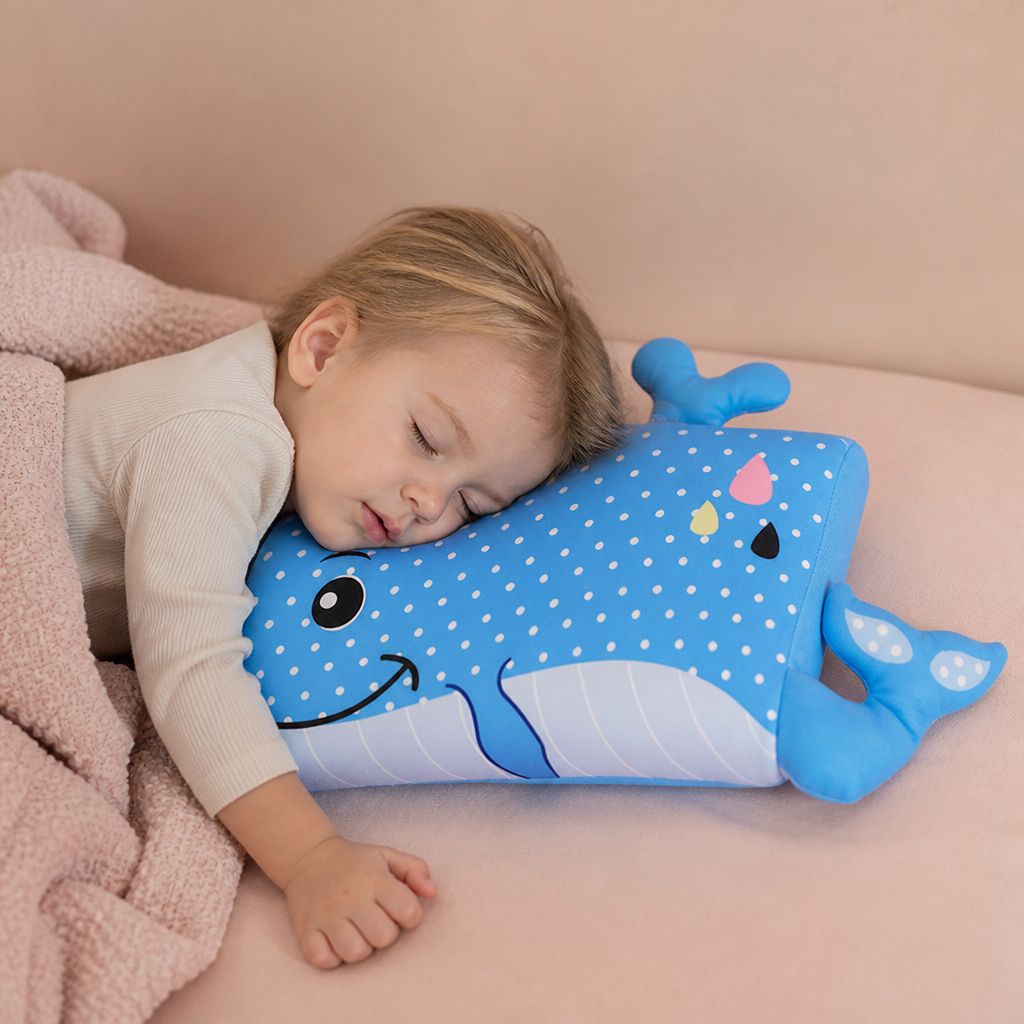 Coussin Ergonomique Apaisant pour Enfants avec Housse à Motifs d’Animaux de Dessin Animé