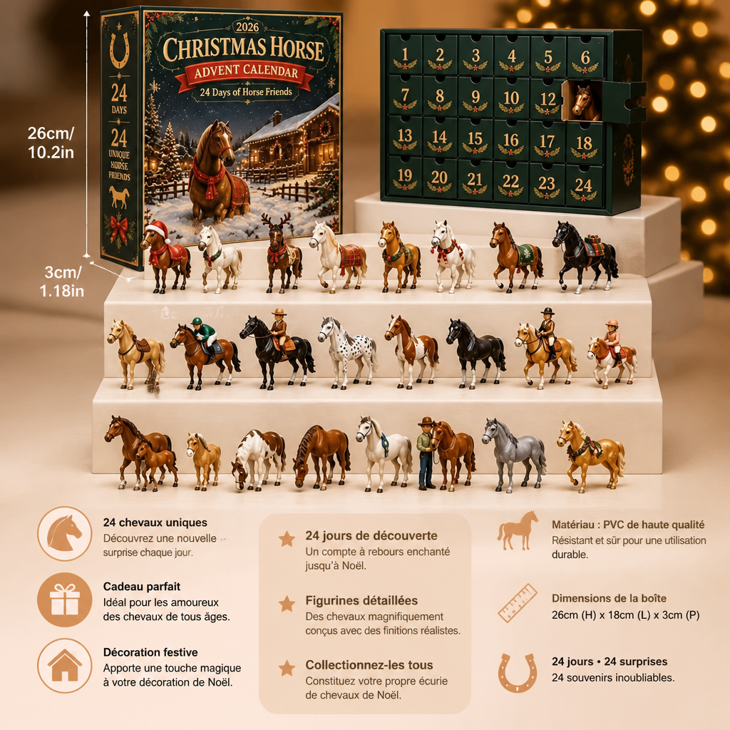 Calendrier de l’Avent pour les Amoureux des Chevaux – 24 Jours de Surprises de Noël