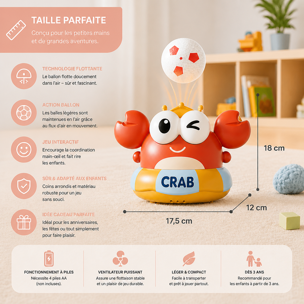 Jouet Électrique en Forme de Crabe Flottant pour Enfants