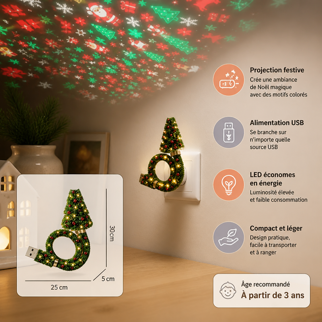 Lampe Projecteur Sapin de Noël