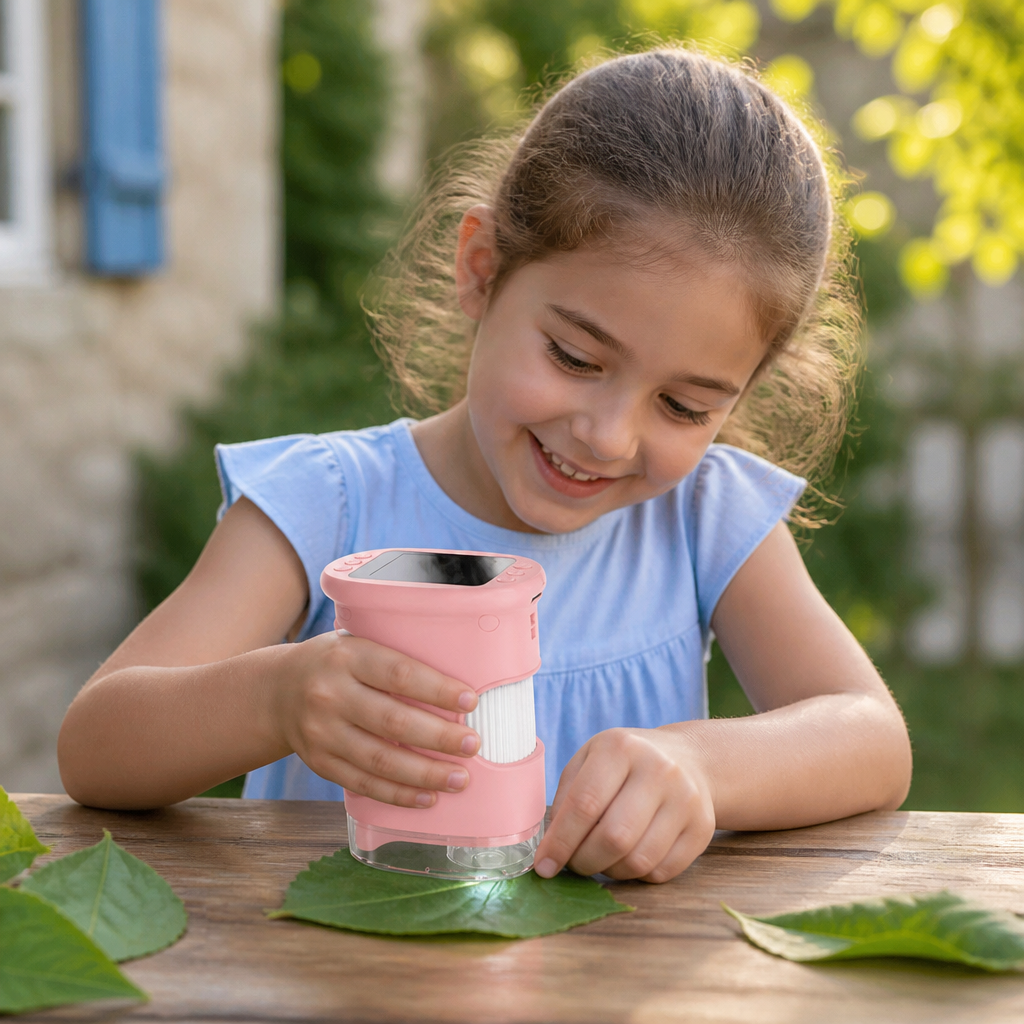 Microscope et Télescope Numérique 2-en-1 pour Enfants avec Appareil Photo et Caméra Vidéo