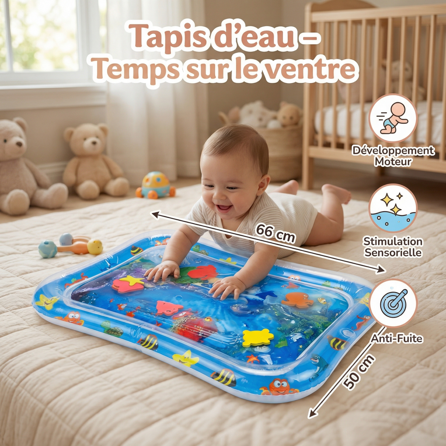 Tapis d’eau – Temps sur le ventre pour enfants