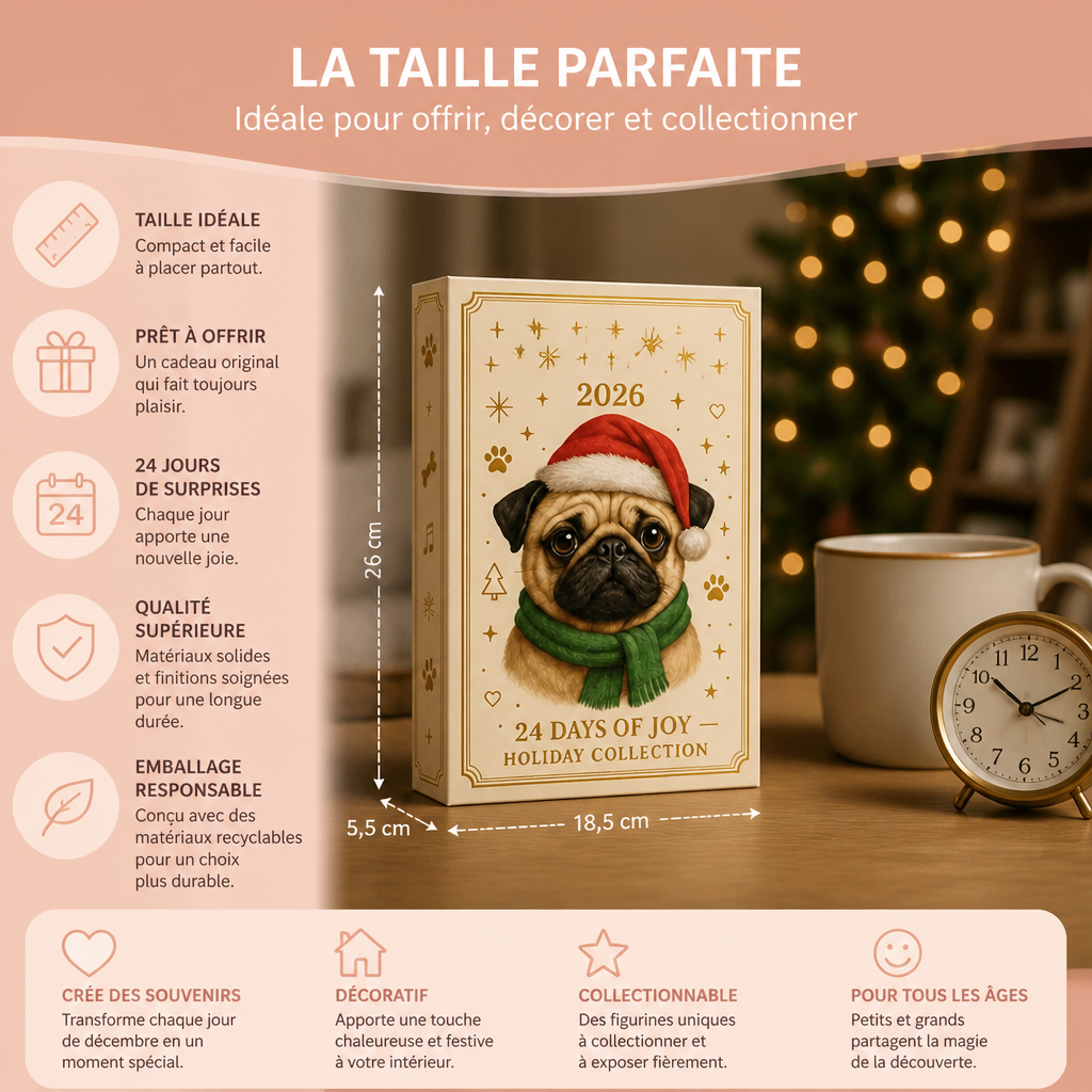 Calendrier de l’Avent de 24 jours avec des figurines surprises de carlins