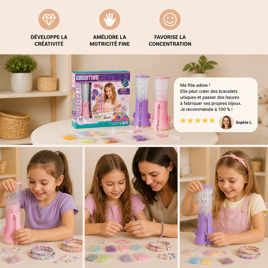 Kit DIY de création de bracelets en perles pour enfants