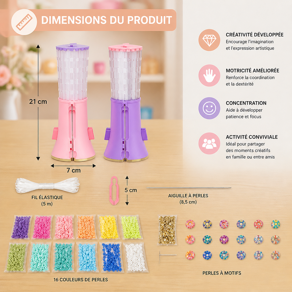 Kit DIY de création de bracelets en perles pour enfants