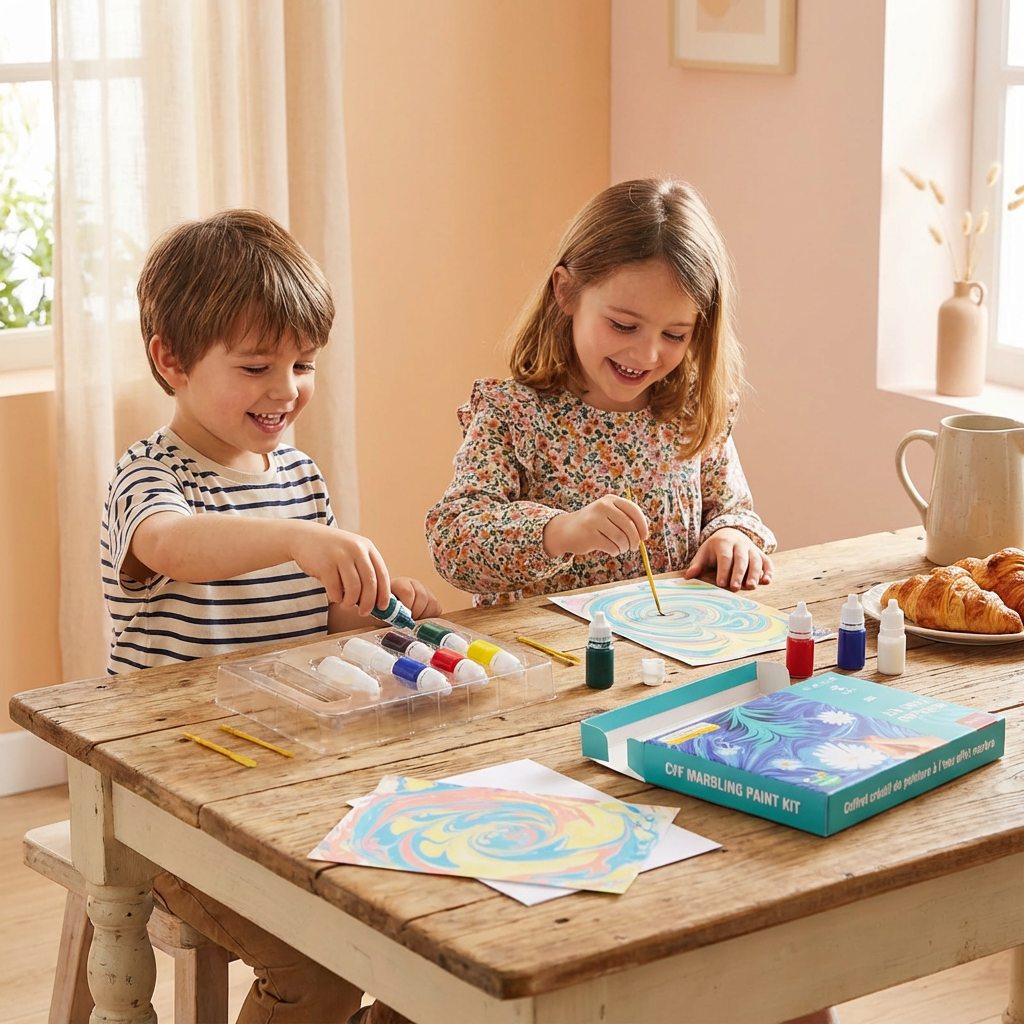 Coffret créatif de peinture à l’eau effet marbre