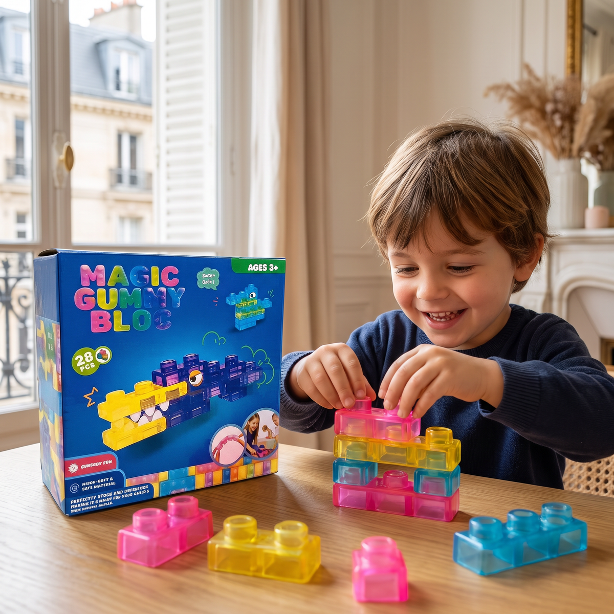 Blocs de Construction Squishy Gélatineux, Sûrs et Souples pour Enfants