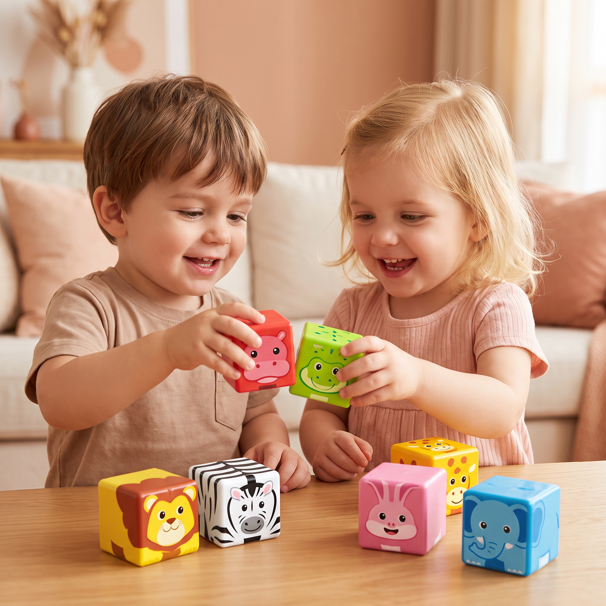 Blocs de construction magnétiques avec animaux de safari de 4,2 cm adaptés aux tout-petits – blocs d’apprentissage STEM