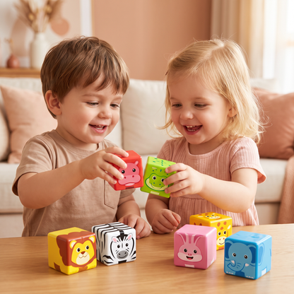 Blocs de construction magnétiques avec animaux de safari de 4,2 cm adaptés aux tout-petits – blocs d’apprentissage STEM