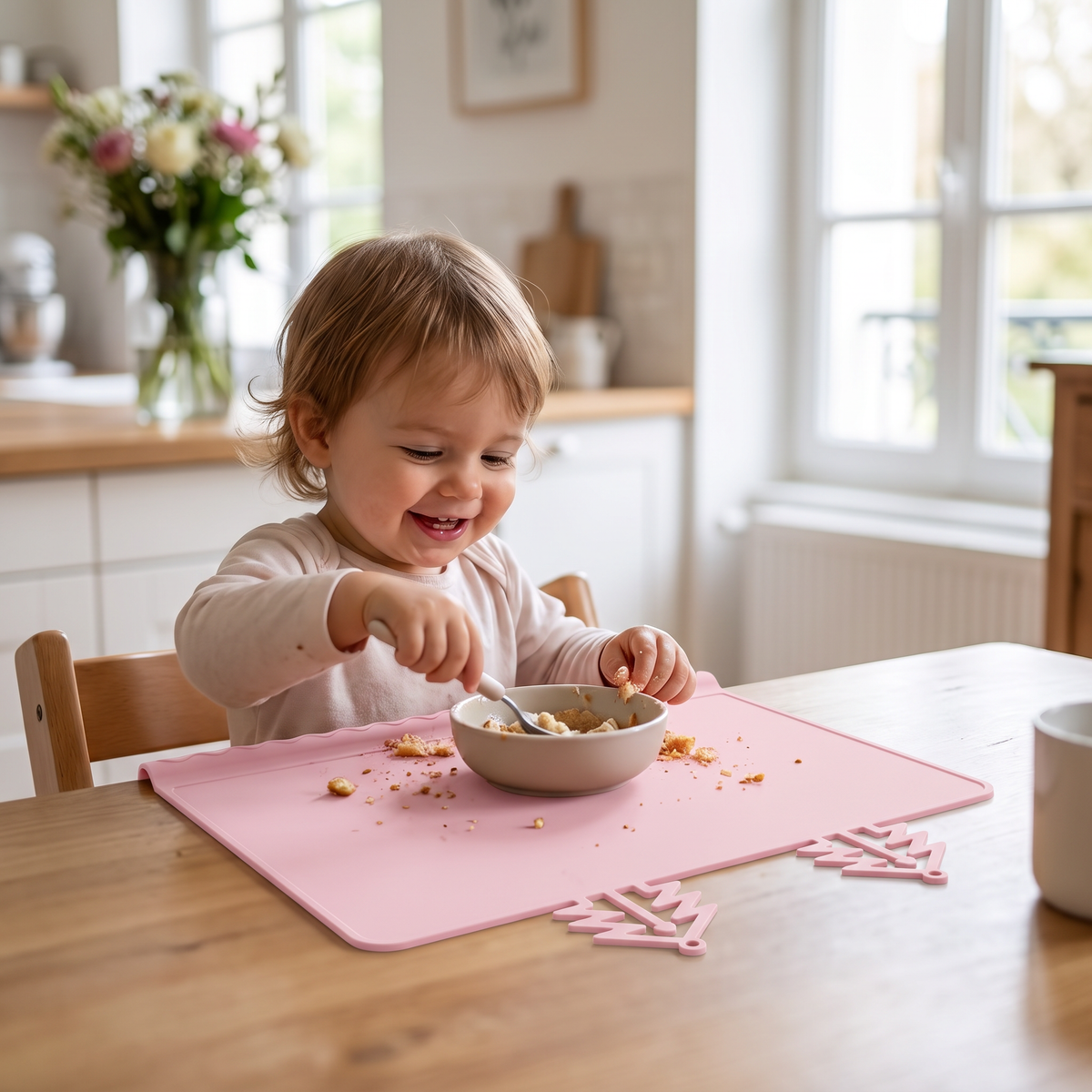 Tapis de Table en Silicone BabySafe Pratique et Hygiénique pour Bébé avec Bord Surélevé