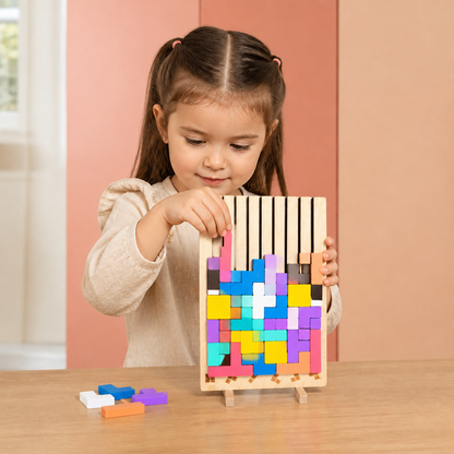Jeu Montessori de Blocs et de Formes en Bois