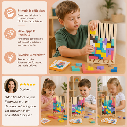 Jeu Montessori de Blocs et de Formes en Bois