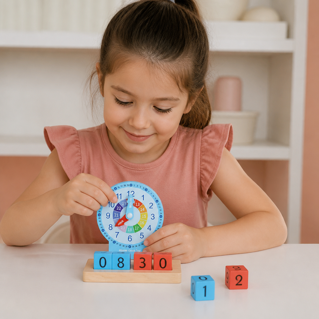 Jouet éducatif Montessori pour apprendre l’heure et le temps