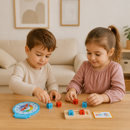 Jouet éducatif Montessori pour apprendre l’heure et le temps