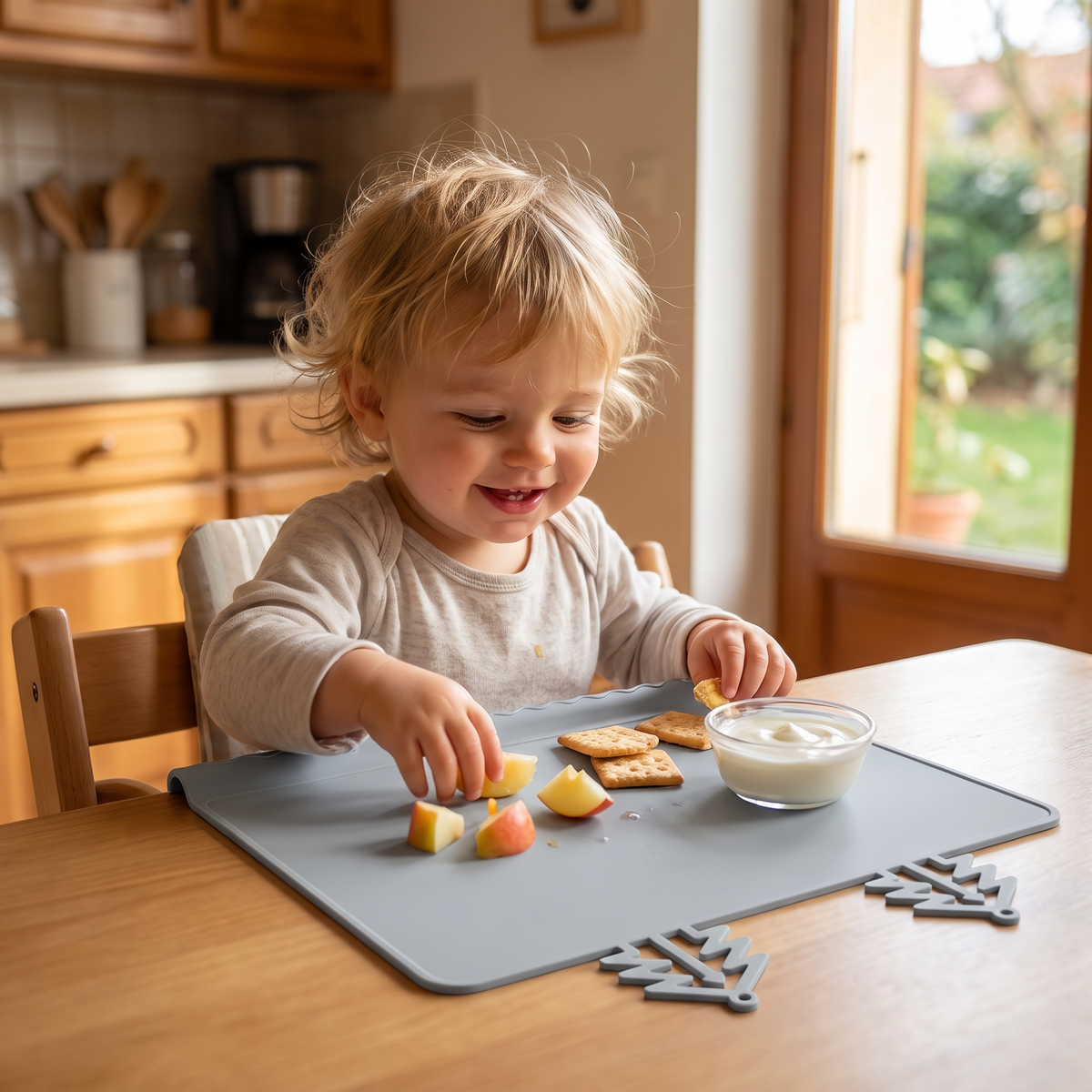 Tapis de Table en Silicone BabySafe Pratique et Hygiénique pour Bébé avec Bord Surélevé