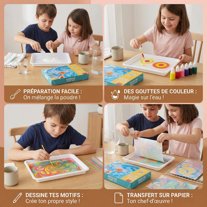 Coffret créatif de peinture à l’eau effet marbre