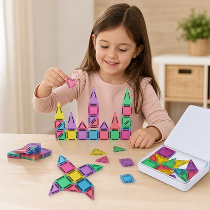 Pièces magnétiques compactes – Set Montessori de voyage de 40 pièces