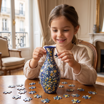 Puzzle 3D DIY en Forme de Vase à Fleurs