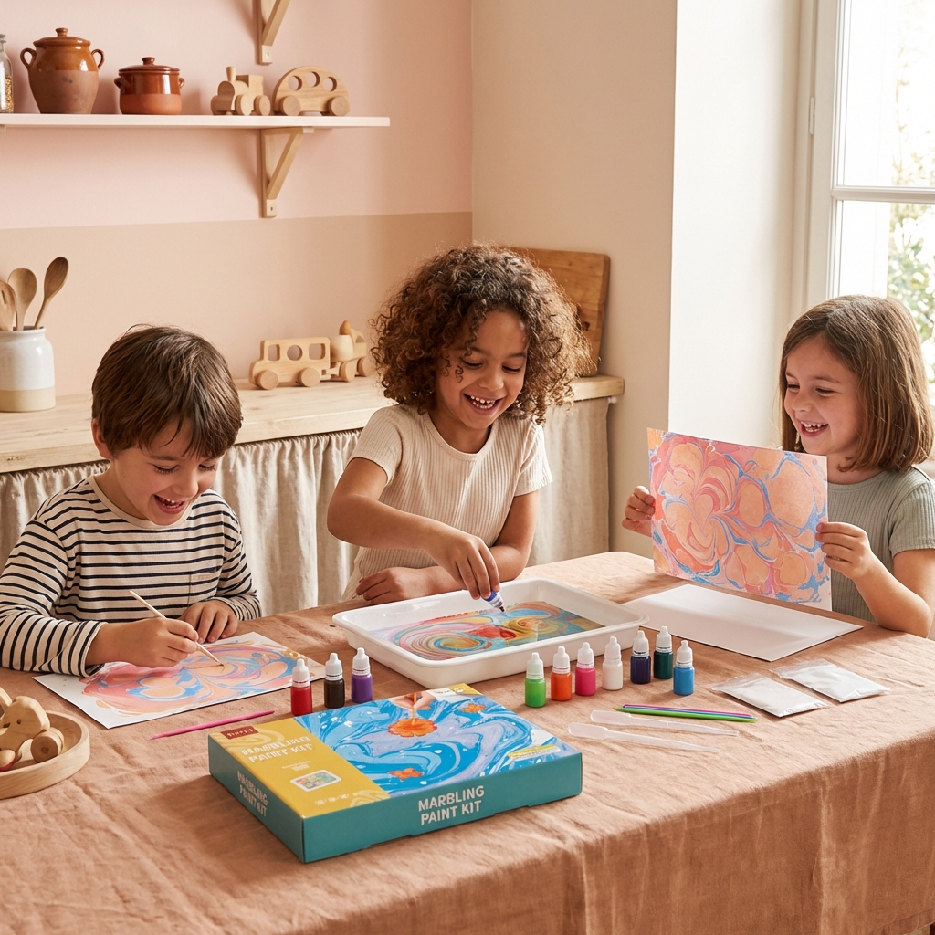 Coffret créatif de peinture à l’eau effet marbre