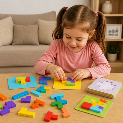 Jeu Familial : Puzzle En Bois D’Association De Formes