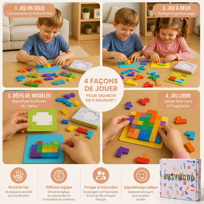 Jeu Familial : Puzzle En Bois D’Association De Formes