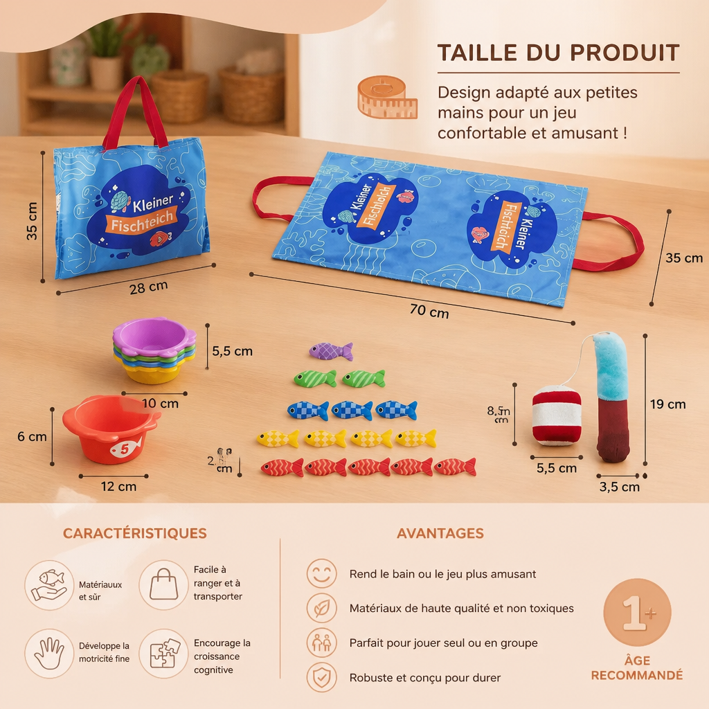 Montessori Peluche Bassin à Poissons Jouets D' Enfant