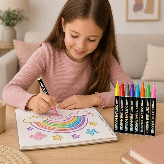 Set de Feutres à Paillettes Métallisés et pour Contours Scintillants