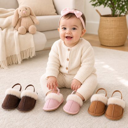 Chaussons Doux pour Bébés et Tout-Petits avec Doublure en Peluche et Semelles Antidérapantes