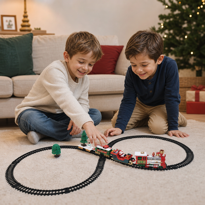 Ensemble de Train Électrique pour Enfants avec Effets Lumineux, Sonores et de Vapeur