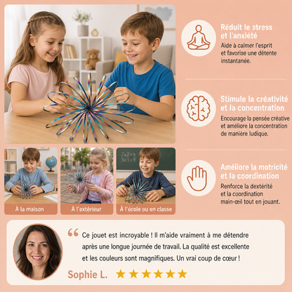Jouet Fidget Géométrique à Ressort – Sculpture Sensorielle Antistress