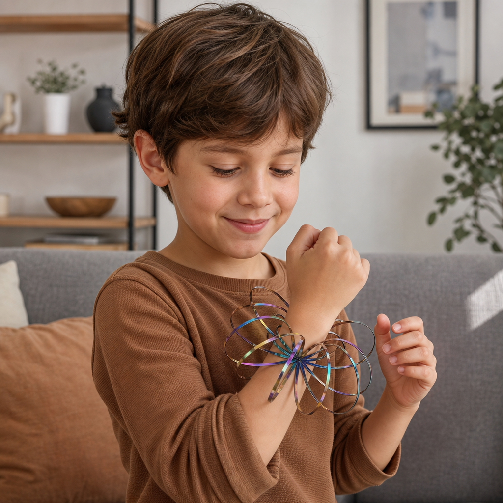 Jouet Fidget Géométrique à Ressort – Sculpture Sensorielle Antistress