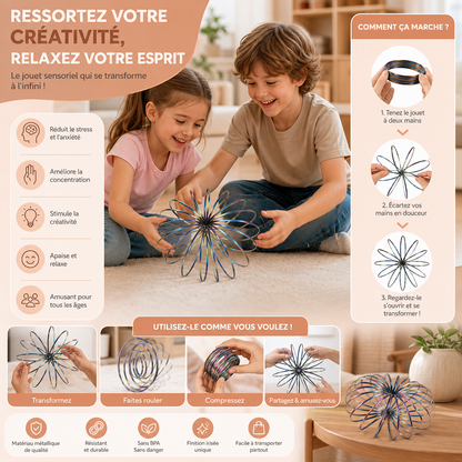 Jouet Fidget Géométrique à Ressort – Sculpture Sensorielle Antistress