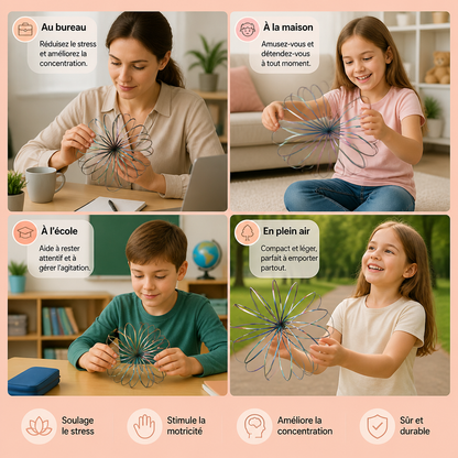 Jouet Fidget Géométrique à Ressort – Sculpture Sensorielle Antistress