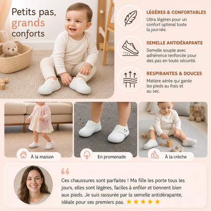 Chaussures confortables pour bébé avec semelles souples et antidérapantes