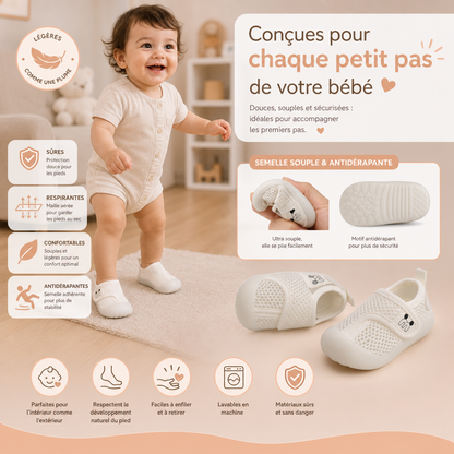 Chaussures confortables pour bébé avec semelles souples et antidérapantes