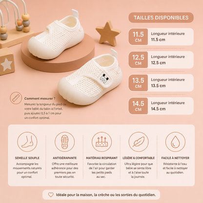 Chaussures confortables pour bébé avec semelles souples et antidérapantes
