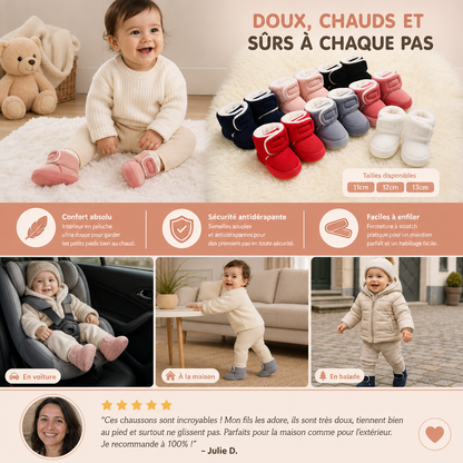 Chaussons Doux et Chauds pour Bébés avec Semelles Antidérapantes