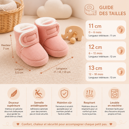 Chaussons Doux et Chauds pour Bébés avec Semelles Antidérapantes