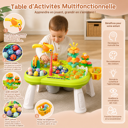 Table d’Activités Multifonctionnelle pour Enfants avec Plusieurs Stations de Jeu