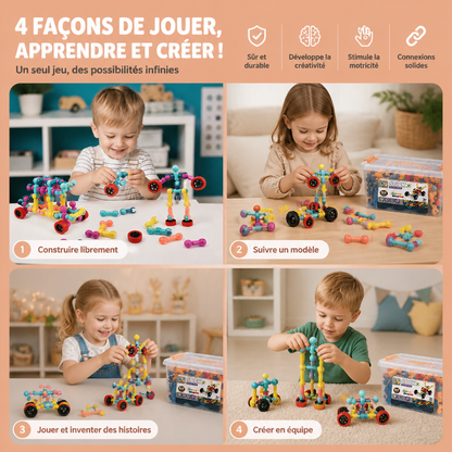 Set de Construction Éducatif DIY avec Articulations Mobiles