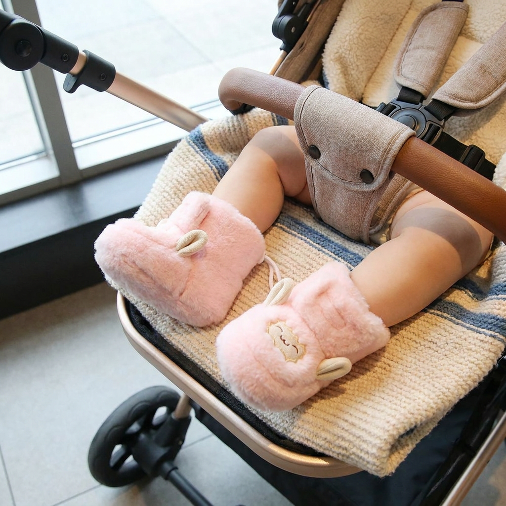 Chaussons Douillets et Chauds pour Bébé Doublés en Polaire avec Semelles Souples Antidérapantes
