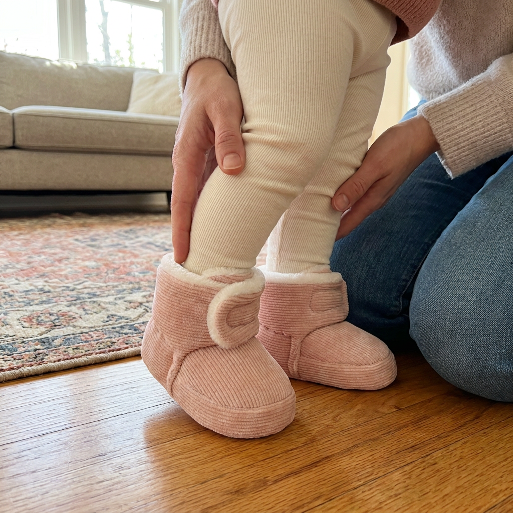 Chaussons Doux et Chauds pour Bébés avec Semelles Antidérapantes