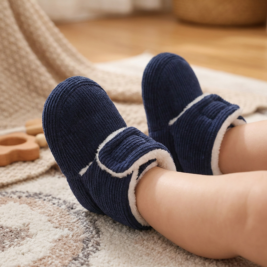 Chaussons Doux et Chauds pour Bébés avec Semelles Antidérapantes