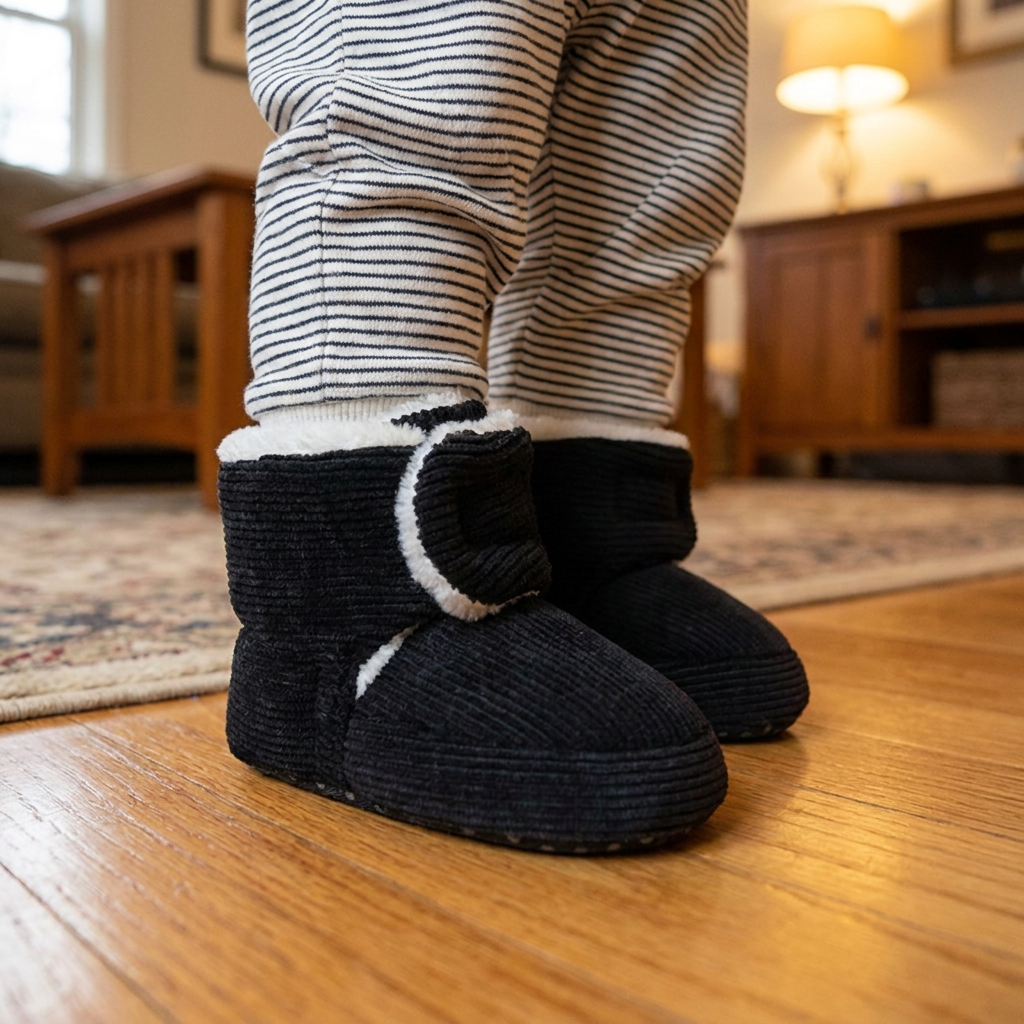Chaussons Doux et Chauds pour Bébés avec Semelles Antidérapantes