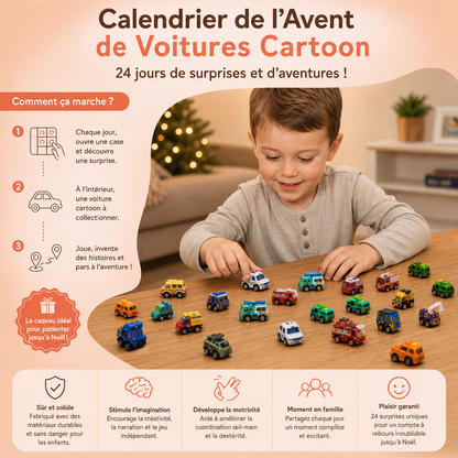 Calendrier de l’Avent de Voitures Cartoon – 24 Jours